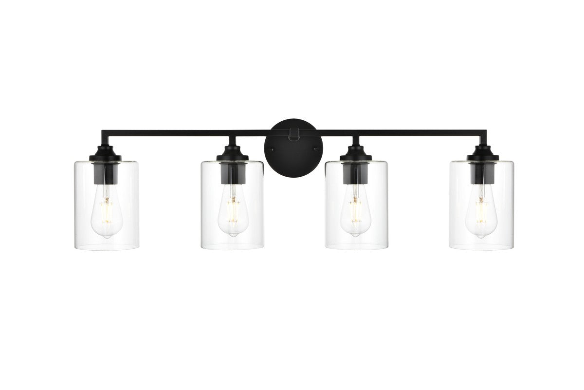 Elegant Lighting - LD7315W33BLK - Four Light Bath Sconce - Mayson - Black and Clear