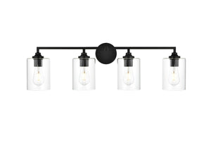 Elegant Lighting - LD7315W33BLK - Four Light Bath Sconce - Mayson - Black and Clear