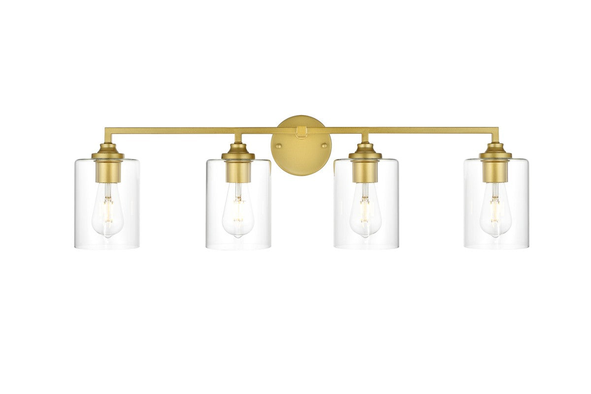 Elegant Lighting - LD7315W33BRA - Four Light Bath Sconce - Mayson - Brass and Clear