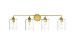 Elegant Lighting - LD7315W33BRA - Four Light Bath Sconce - Mayson - Brass and Clear