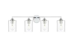 Elegant Lighting - LD7315W33CH - Four Light Bath Sconce - Mayson - Chrome and Clear