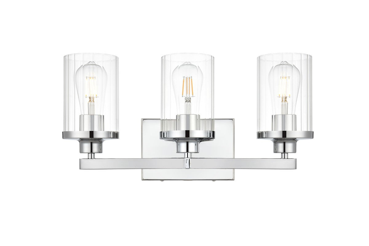 Elegant Lighting - LD7316W18CH - Three Light Bath Sconce - Saanvi - Chrome And Clear