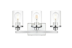 Elegant Lighting - LD7316W18CH - Three Light Bath Sconce - Saanvi - Chrome And Clear