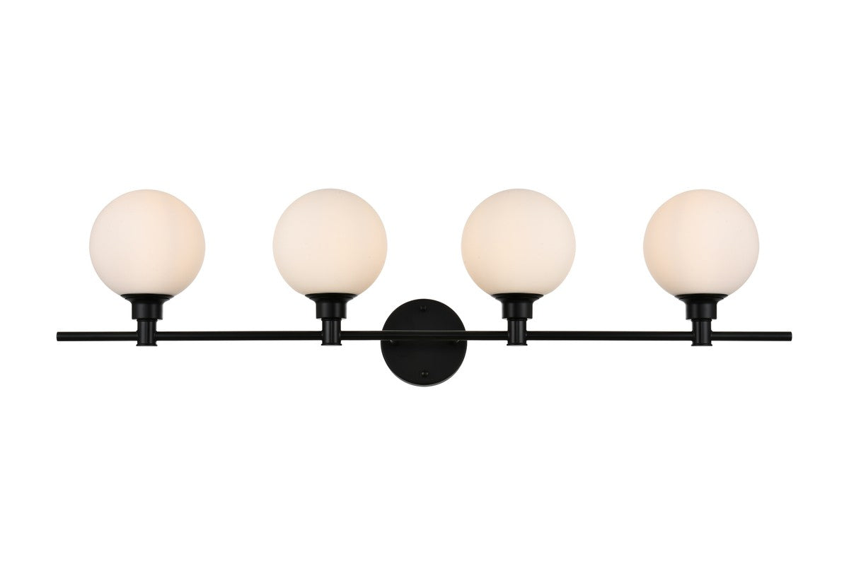 Elegant Lighting - LD7317W38BLK - Four Light Bath Sconce - Cordelia - Black and frosted white