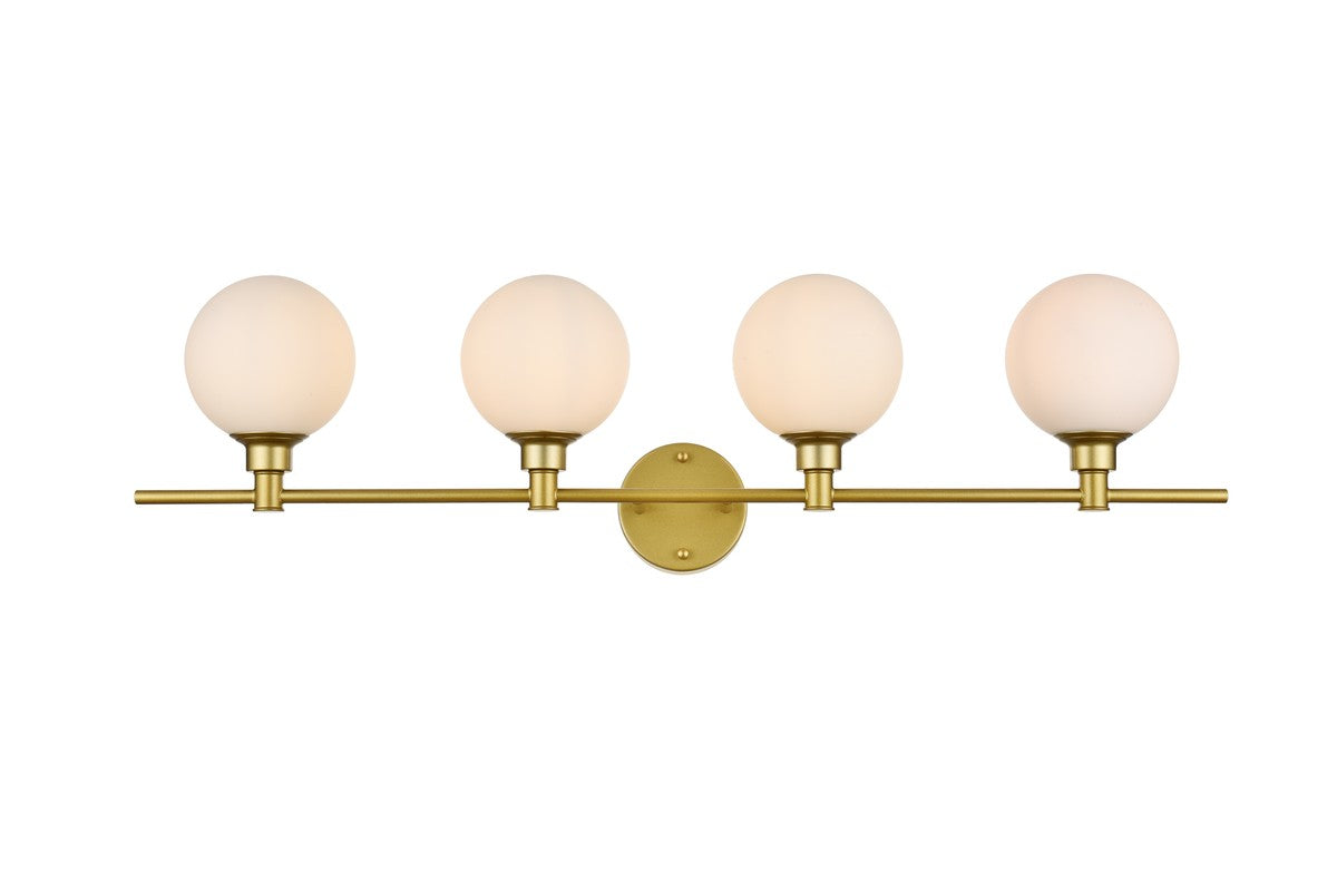 Elegant Lighting - LD7317W38BRA - Four Light Bath Sconce - Cordelia - Brass and frosted white