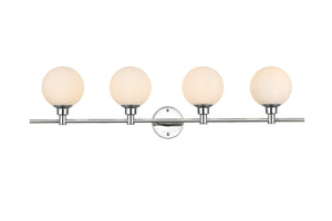 Elegant Lighting - LD7317W38CH - Four Light Bath Sconce - Cordelia - Chrome and frosted white