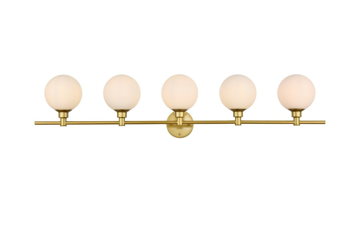 Elegant Lighting - LD7317W47BRA - Five Light Bath Sconce - Cordelia - Brass And Frosted White