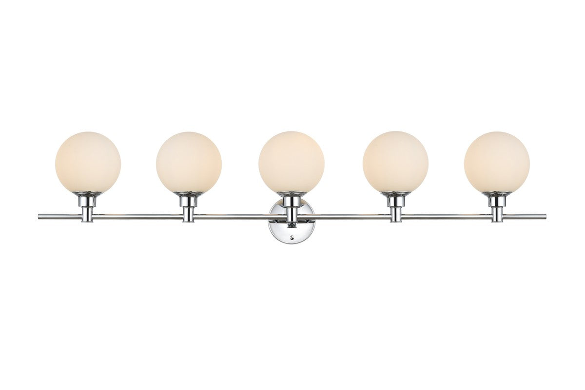 Elegant Lighting - LD7317W47CH - Five Light Bath Sconce - Cordelia - Chrome And Frosted White