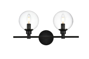 Elegant Lighting - LD7318W19BLK - Two Light Bath Sconce - Jaelynn - Black And Clear