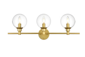 Elegant Lighting - LD7318W28BRA - Three Light Bath Sconce - Jaelynn - Brass And Clear