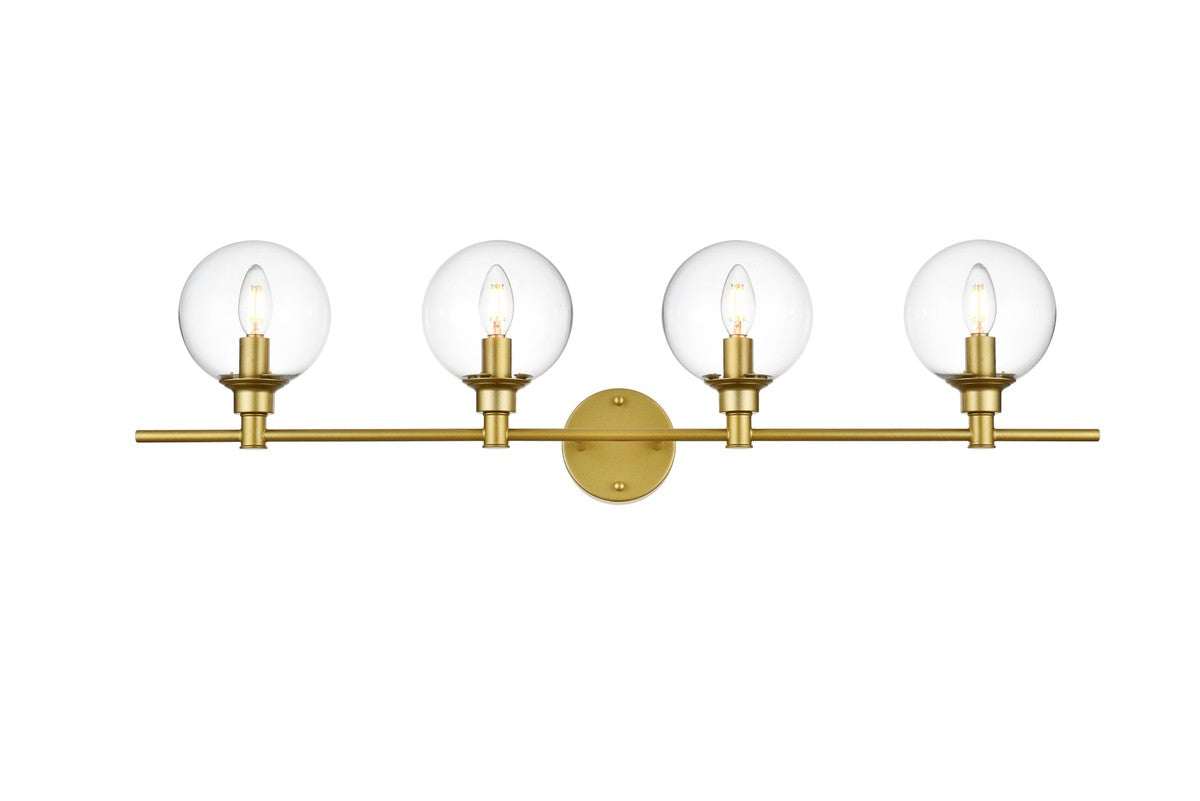 Elegant Lighting - LD7318W38BRA - Four Light Bath Sconce - Jaelynn - Brass and Clear