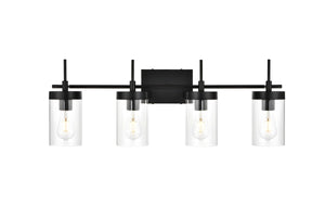 Elegant Lighting - LD7319W32BLK - Four Light Bath Sconce - Benny - Black and Clear