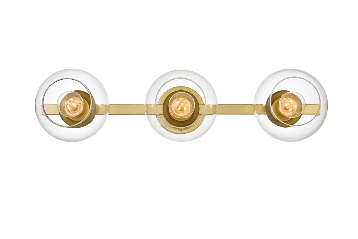 Elegant Lighting - LD7320W27BRA - Three Light Bath Sconce - Rogelio - Brass And Clear