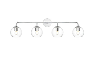 Elegant Lighting - LD7321W37CH - Four Light Bath Sconce - Genesis - Chrome And Clear