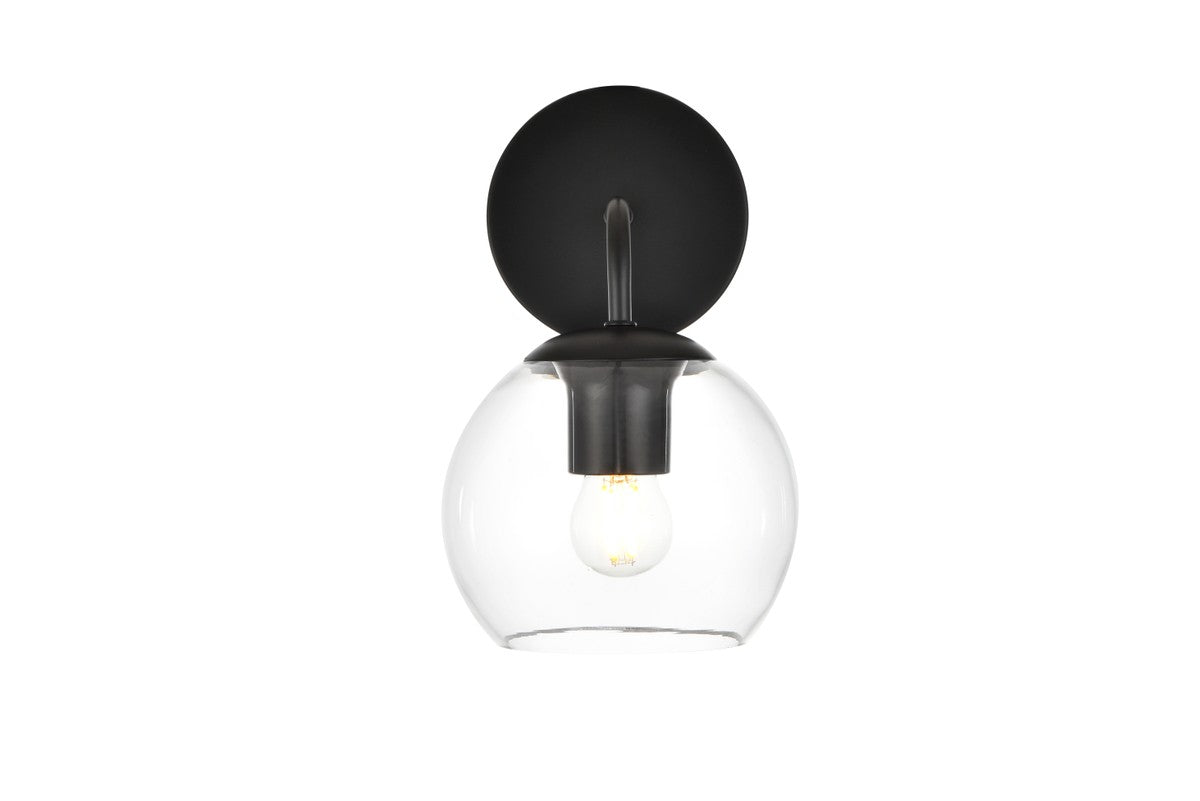 Elegant Lighting - LD7321W6BLK - One Light Bath Sconce - Genesis - Black And Clear