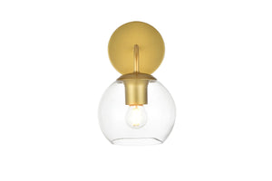 Elegant Lighting - LD7321W6BRA - One Light Bath Sconce - Genesis - Brass and Clear