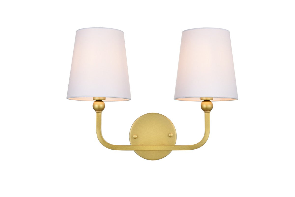 Elegant Lighting - LD7322W16BRA - Two Light Bath Sconce - Colson - Brass And Clear