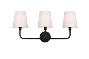 Elegant Lighting - LD7322W26BLK - Three Light Bath Sconce - Colson - Black And Clear