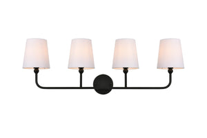 Elegant Lighting - LD7322W36BLK - Four Light Bath Sconce - Colson - Black and Clear