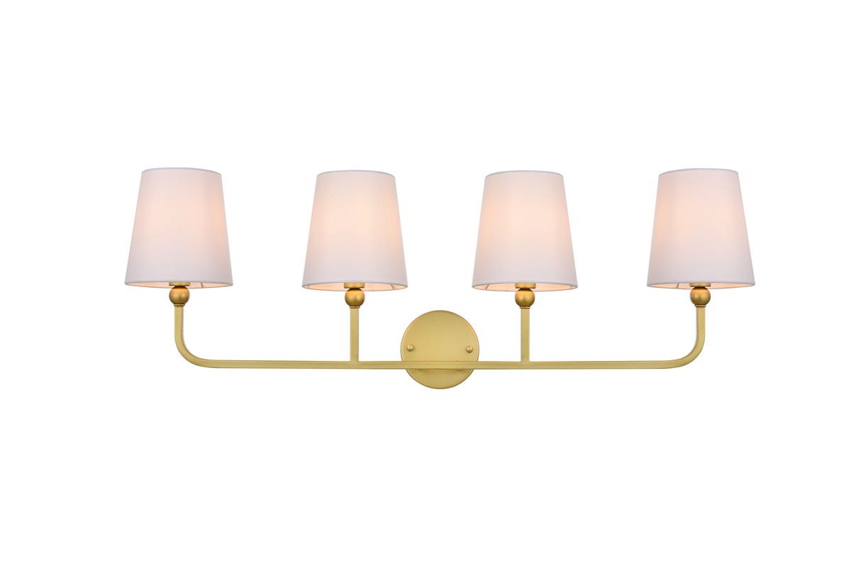 Elegant Lighting - LD7322W36BRA - Four Light Bath Sconce - Colson - Brass and Clear