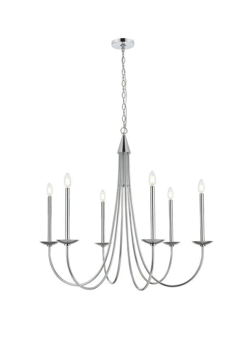 Elegant Lighting - LD810D36C - Six Light Chandelier - Cohen - Chrome