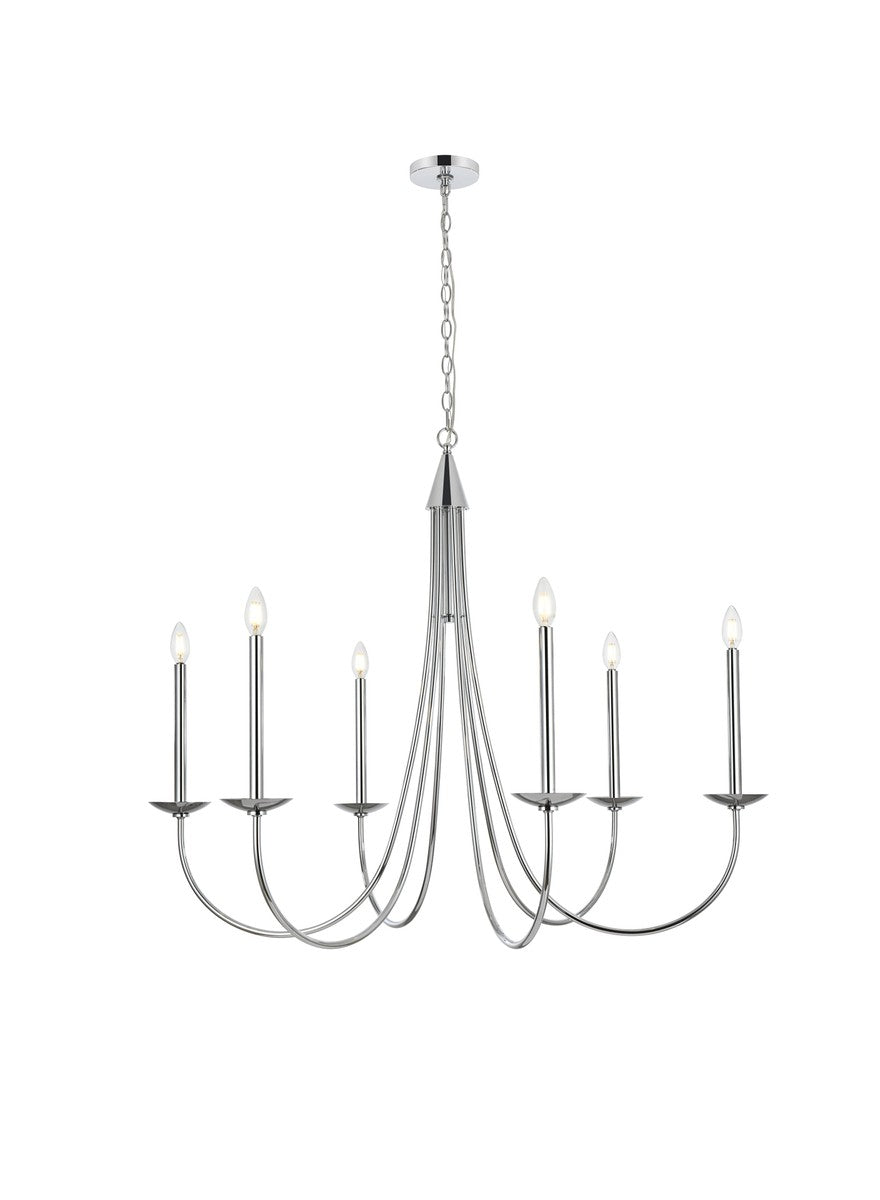 Elegant Lighting - LD810D42C - Six Light Chandelier - Cohen - Chrome