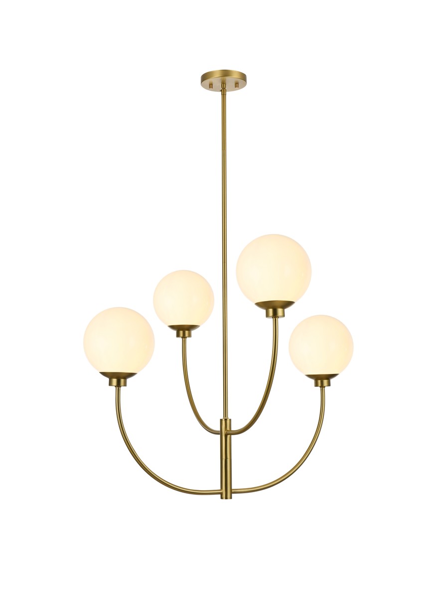 Elegant Lighting - LD814D30SG - Four Light Chandelier - Nyomi - Satin Gold