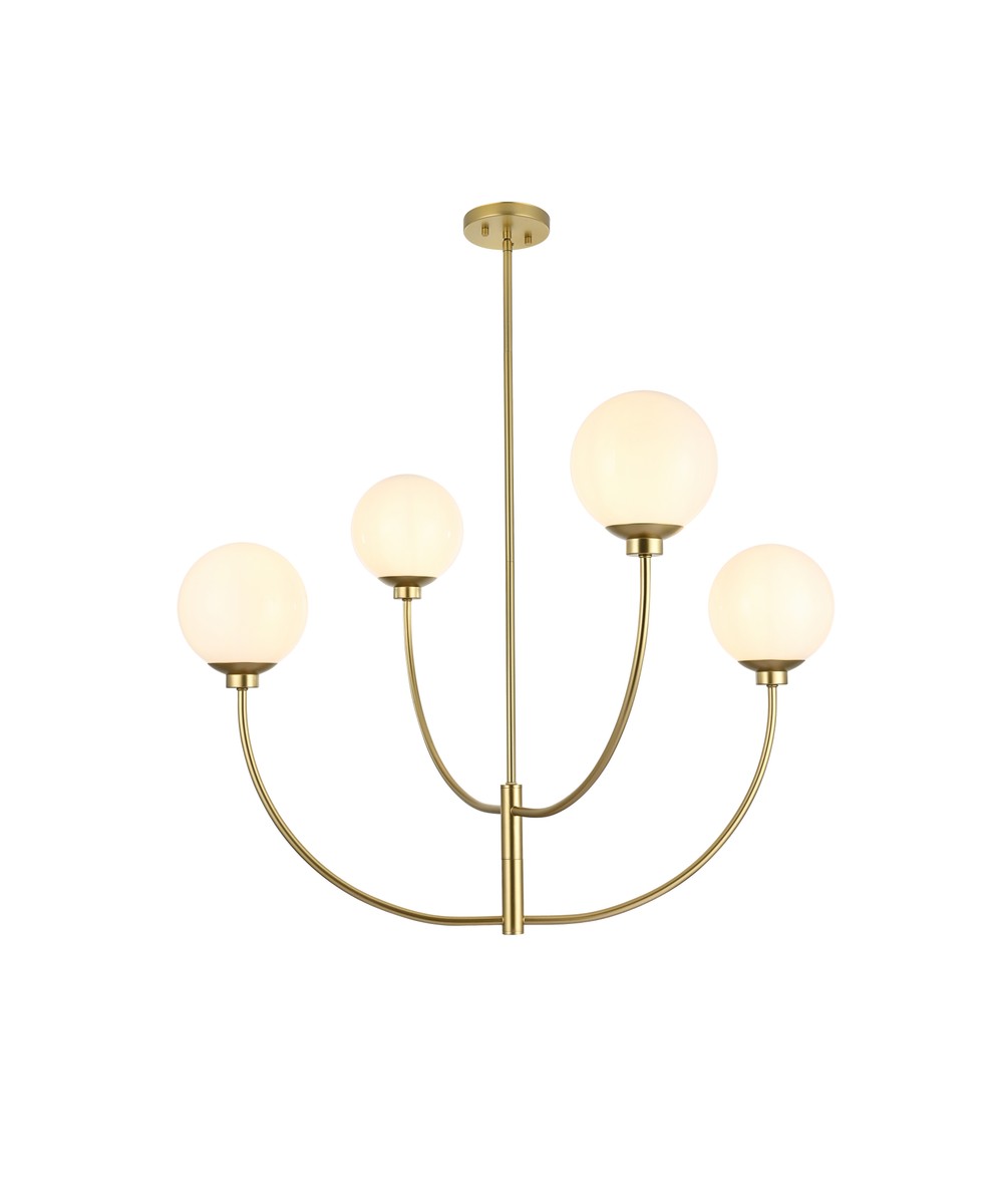 Elegant Lighting - LD814D36BR - Four Light Chandelier - Nyomi - Brass