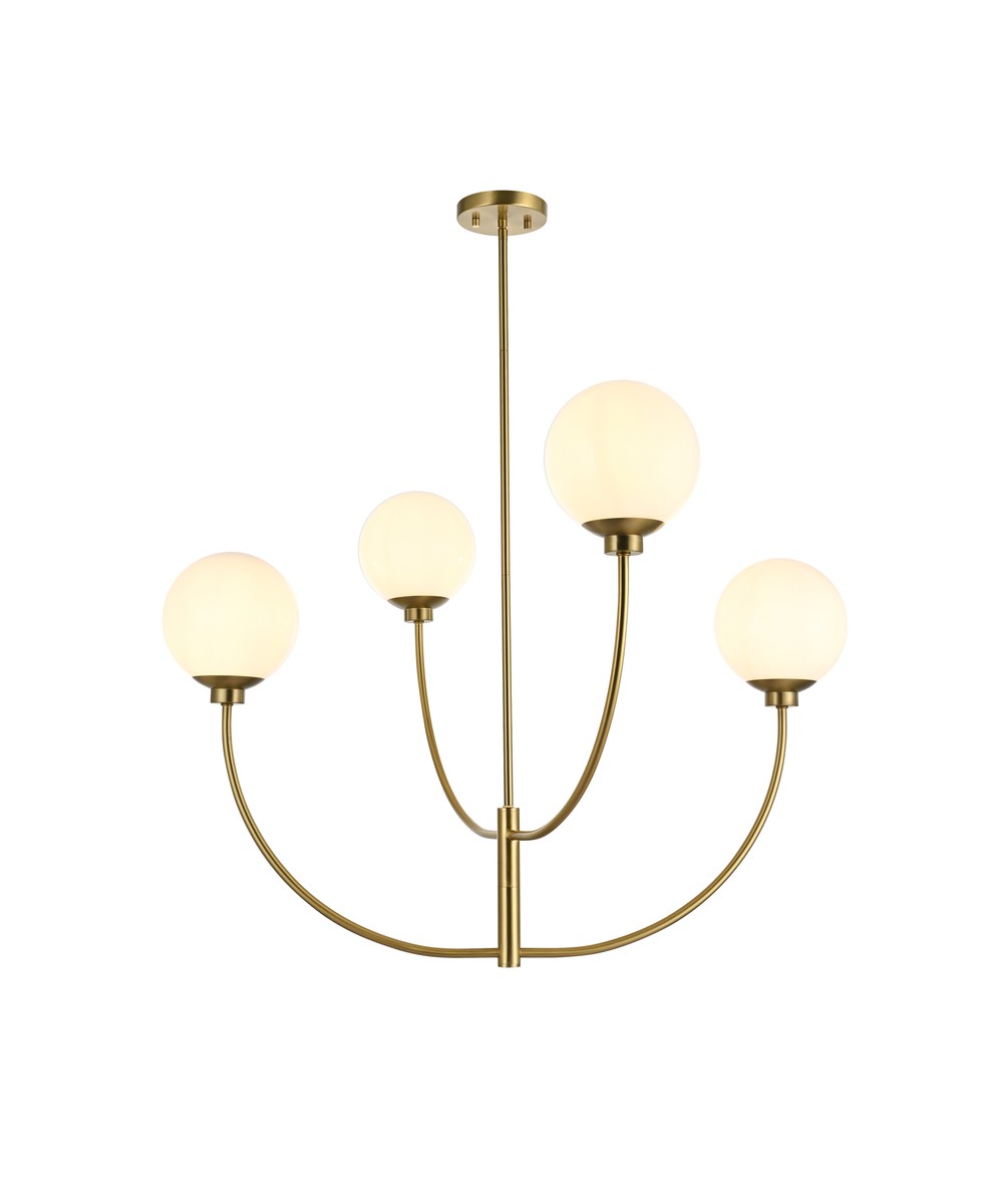 Elegant Lighting - LD814D36SG - Four Light Chandelier - Nyomi - Satin Gold