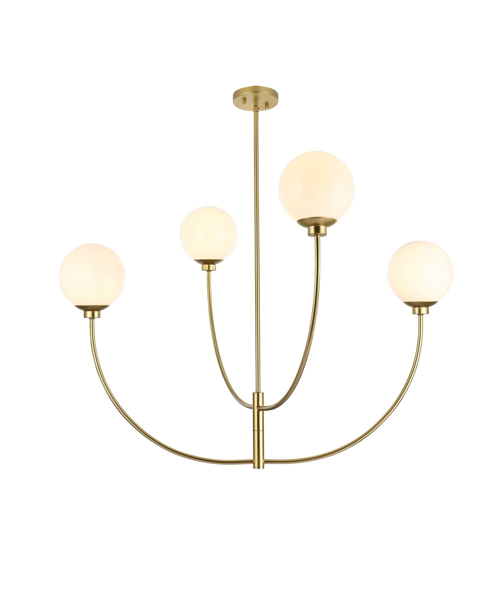 Elegant Lighting - LD814D42BR - Four Light Chandelier - Nyomi - Brass