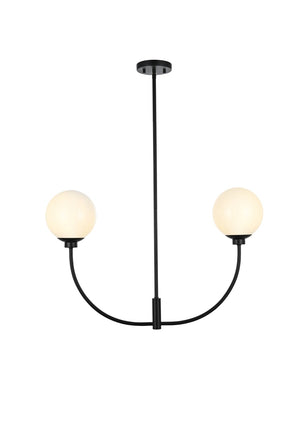 Elegant Lighting - LD816D30BK - Two Light Chandelier - Nyomi - Black