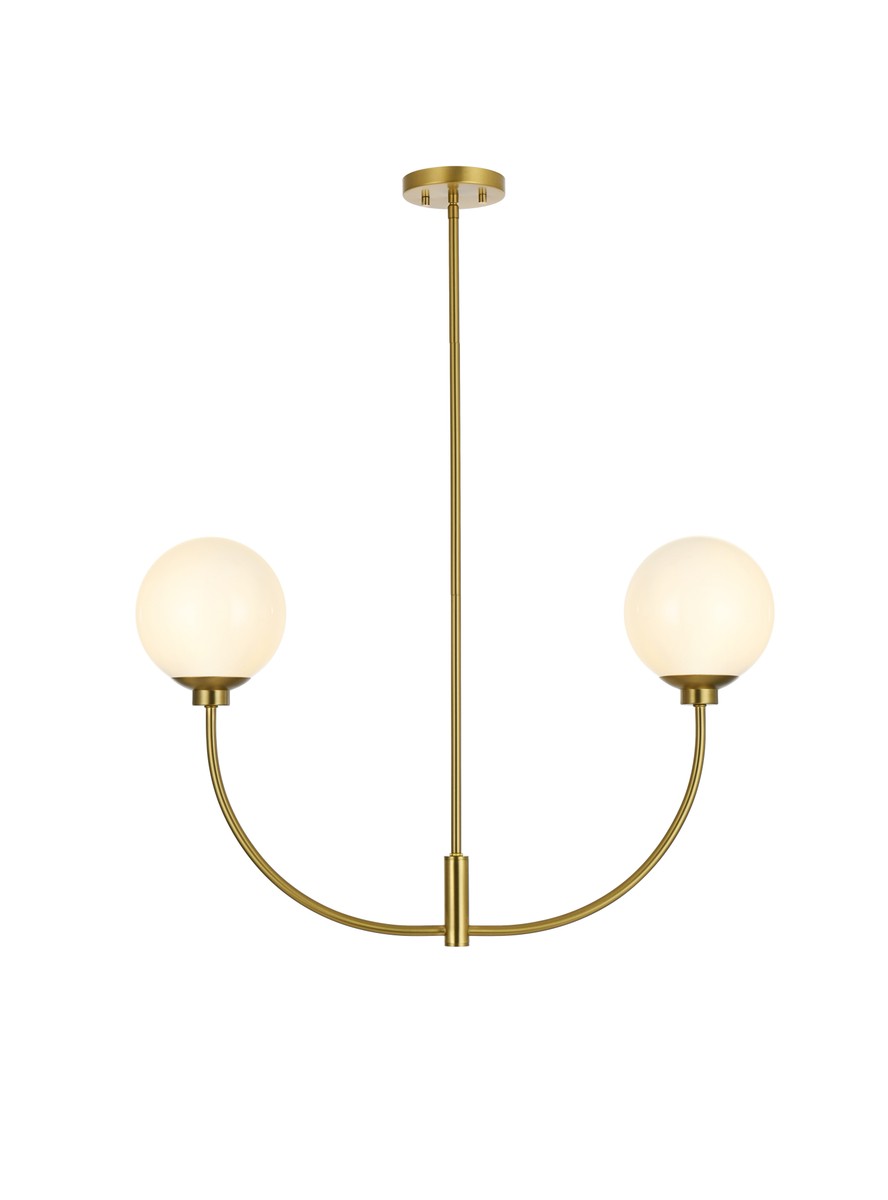 Elegant Lighting - LD816D30SG - Two Light Chandelier - Nyomi - Satin Gold