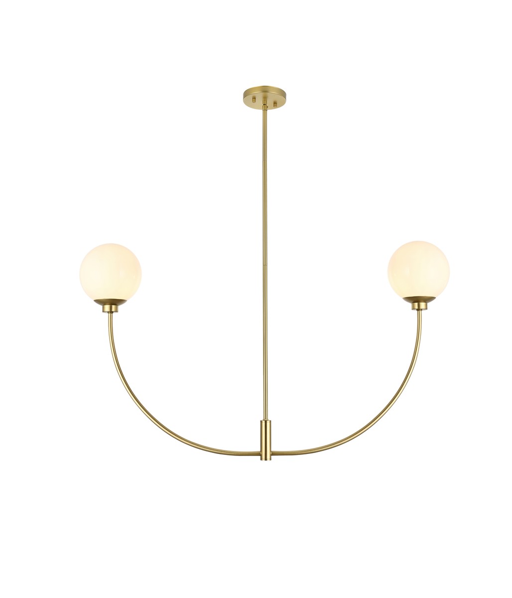 Elegant Lighting - LD816D42BR - Two Light Chandelier - Nyomi - Brass