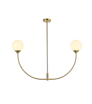 Elegant Lighting - LD816D42SG - Two Light Chandelier - Nyomi - Satin Gold