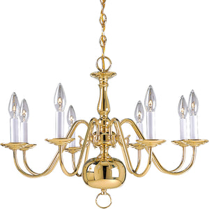 Progress Lighting - P4357-10 - Eight Light Chandelier - Americana - Polished Brass