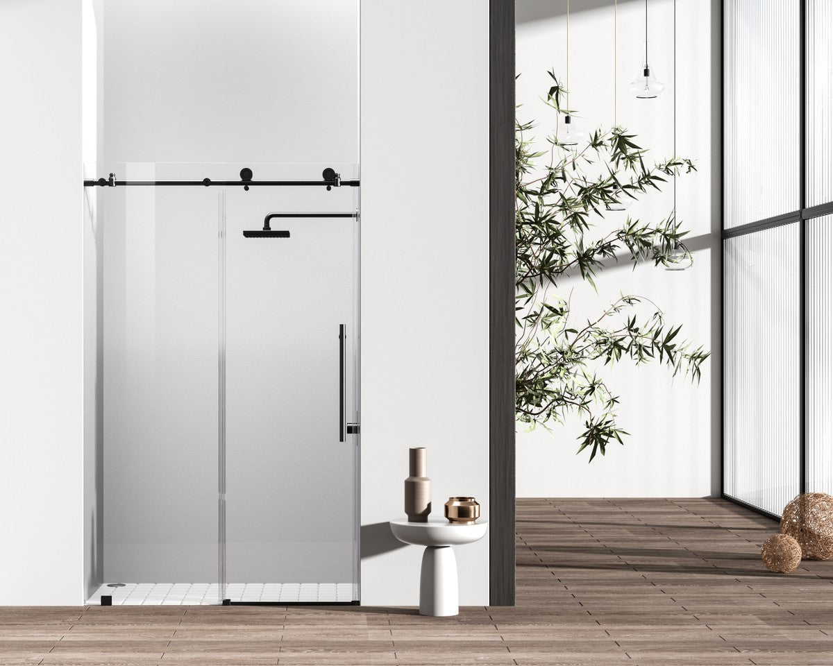 Elegant Lighting - SD101-4876MBK - Shower Door - Raleigh - Matte Black