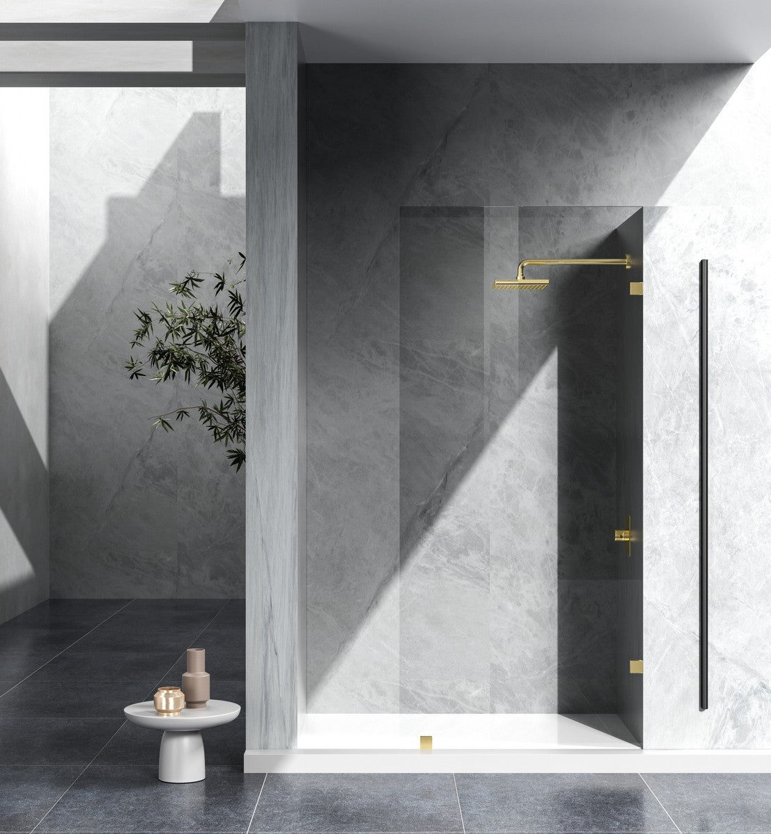 Elegant Lighting - SD155-3578BGD - Shower Door - Laredo - Brushed Gold