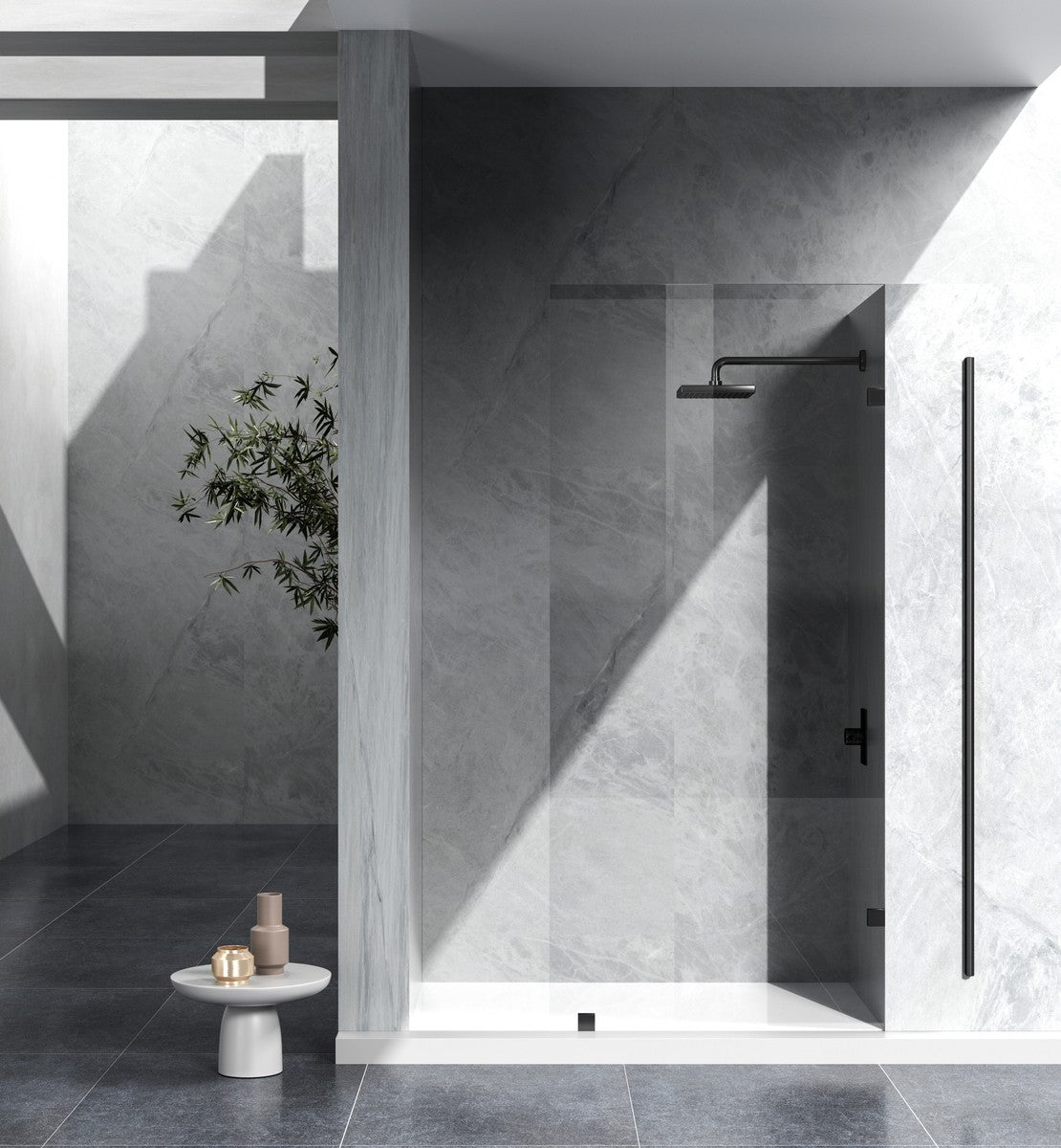 Elegant Lighting - SD155-3578MBK - Shower Door - Laredo - Matte Black