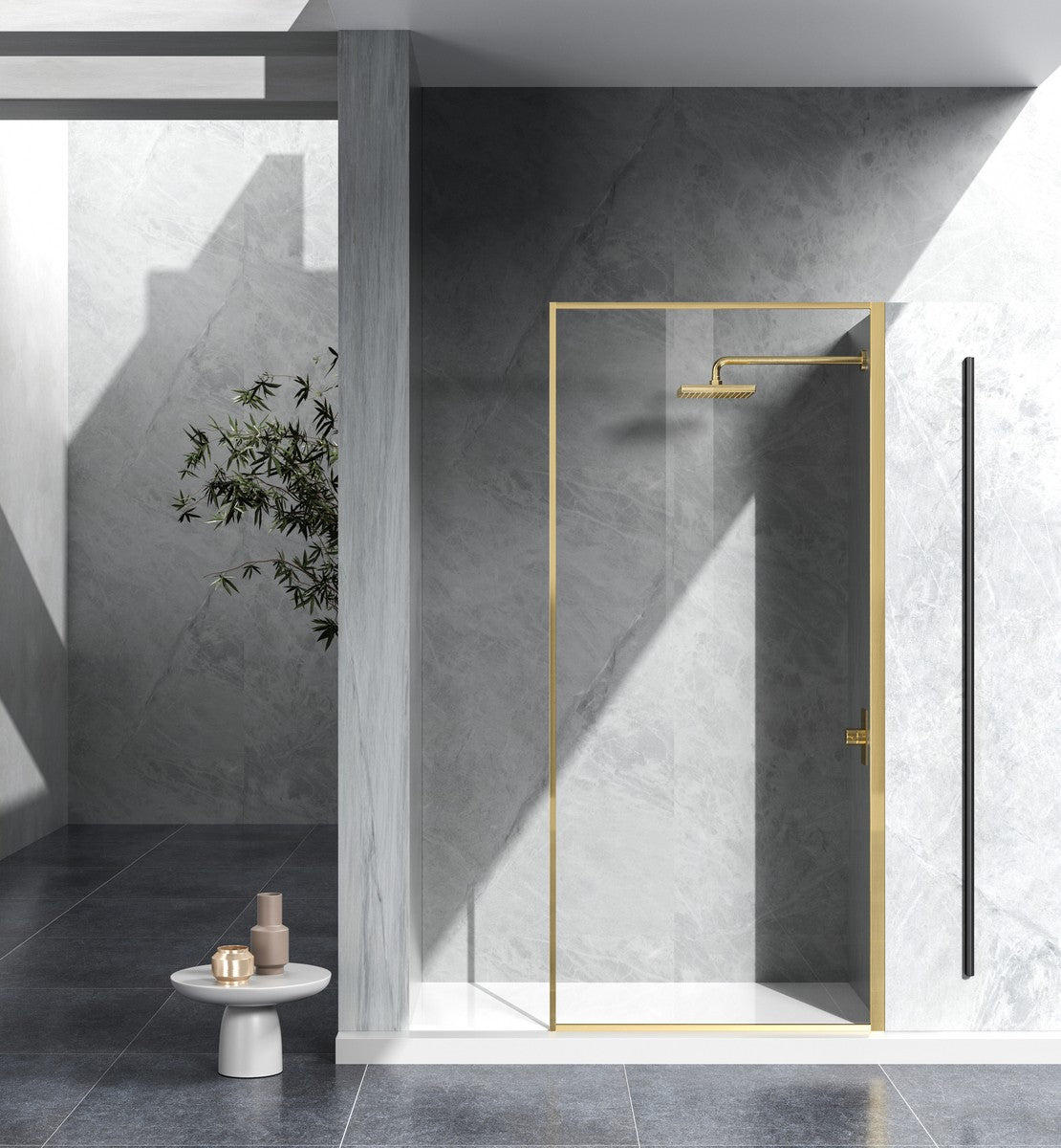 Elegant Lighting - SD188-3576BGD - Shower Door - Melbourne - Brushed Gold