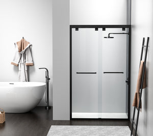 Elegant Lighting - SD303-4876MBK - Shower Door - Warren - Matte Black