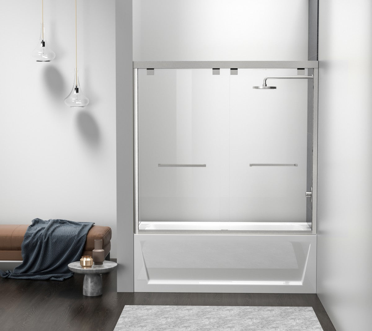 Elegant Lighting - TD333-6060BNK - Tub Door - Trenton - Brushed Nickel