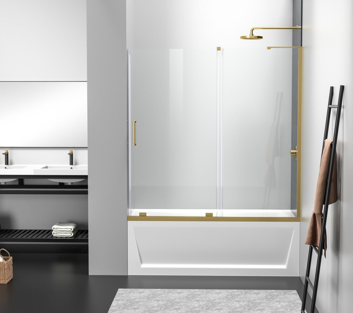 Elegant Lighting - TD444-6060BGD - Tub Door - Devon - Brushed Gold