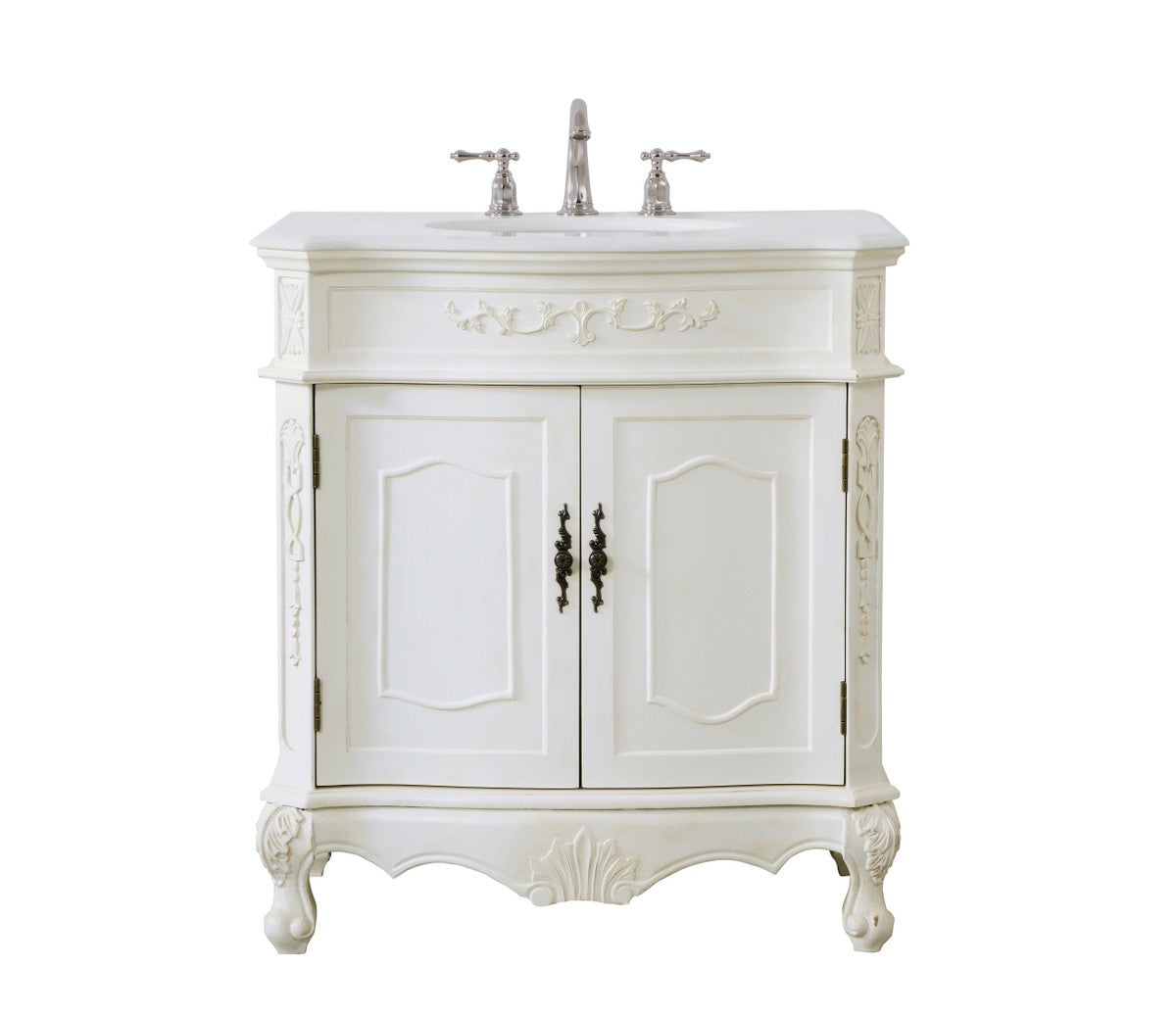 Elegant Lighting - VF10132AW-VW - Single Bathroom Vanity - Danville - Antique White