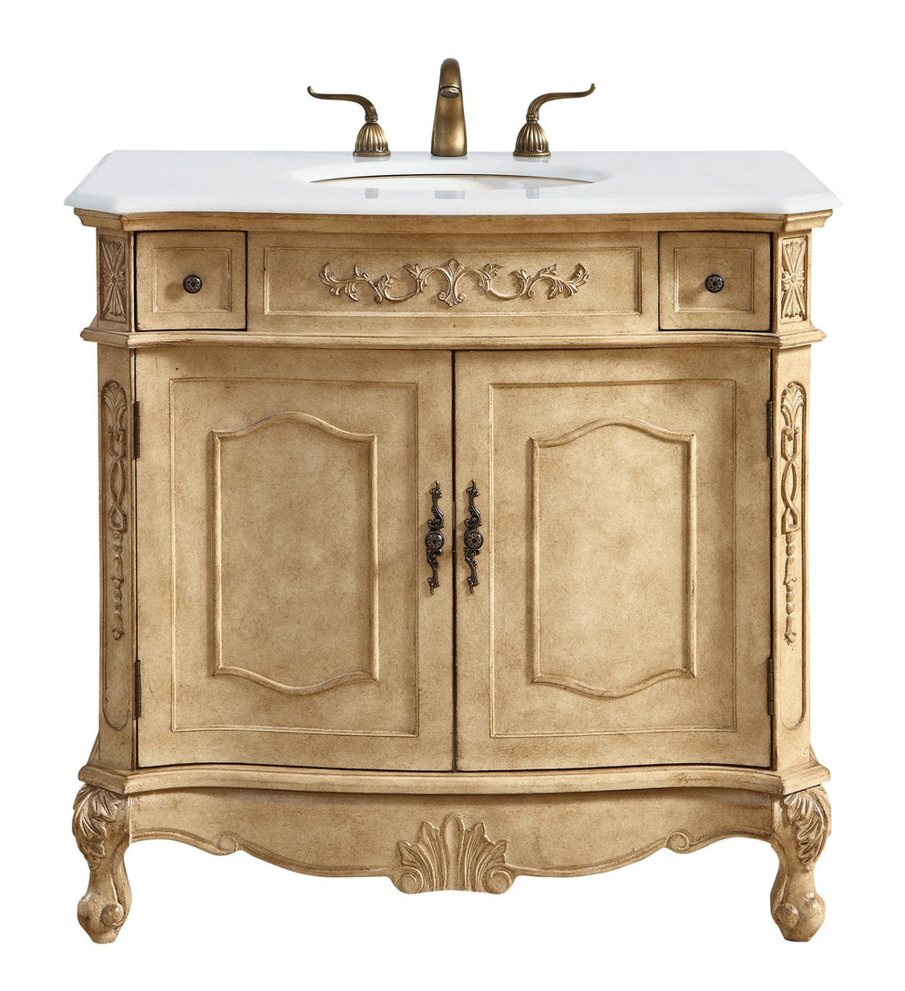 Elegant Lighting - VF10136AB-VW - Single Bathroom Vanity - Danville - Antique beige