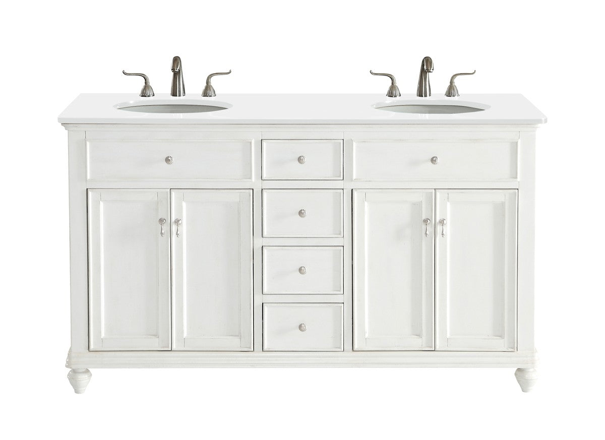 Elegant Lighting - VF12360DAW-VW - Double Bathroom Vanity - Otto - Antique White