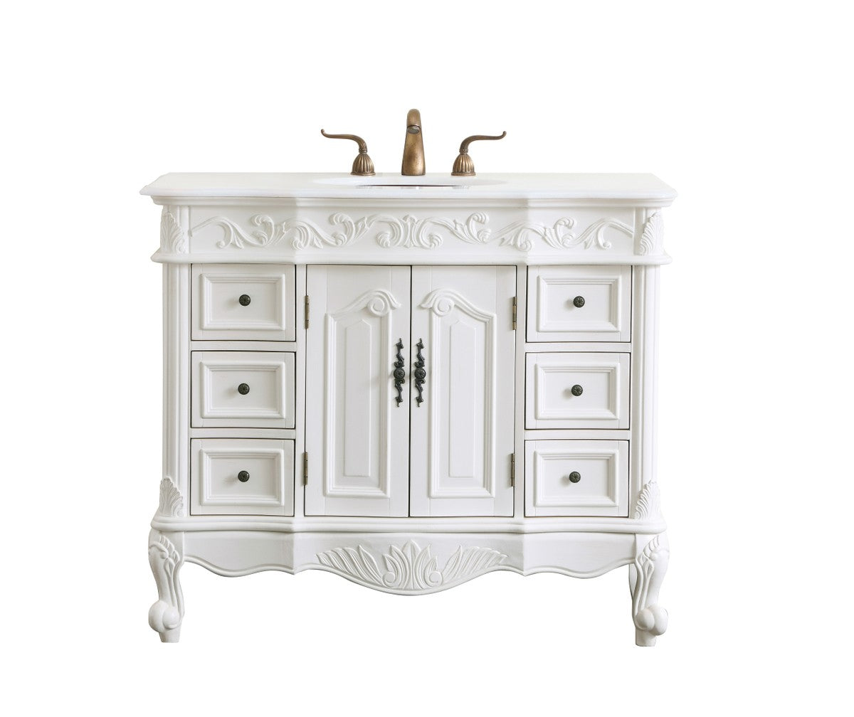 Elegant Lighting - VF38842AW-VW - Single Bathroom Vanity - Oakland - Antique White