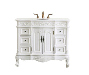 Elegant Lighting - VF38842AW-VW - Single Bathroom Vanity - Oakland - Antique White