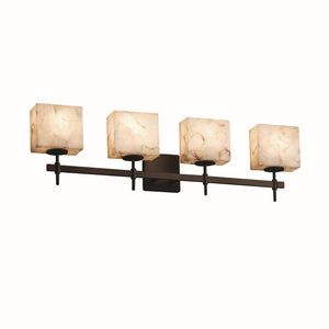 Justice Designs - ALR-8414-55-DBRZ - Four Light Bath Bar - Alabaster Rocks - Dark Bronze