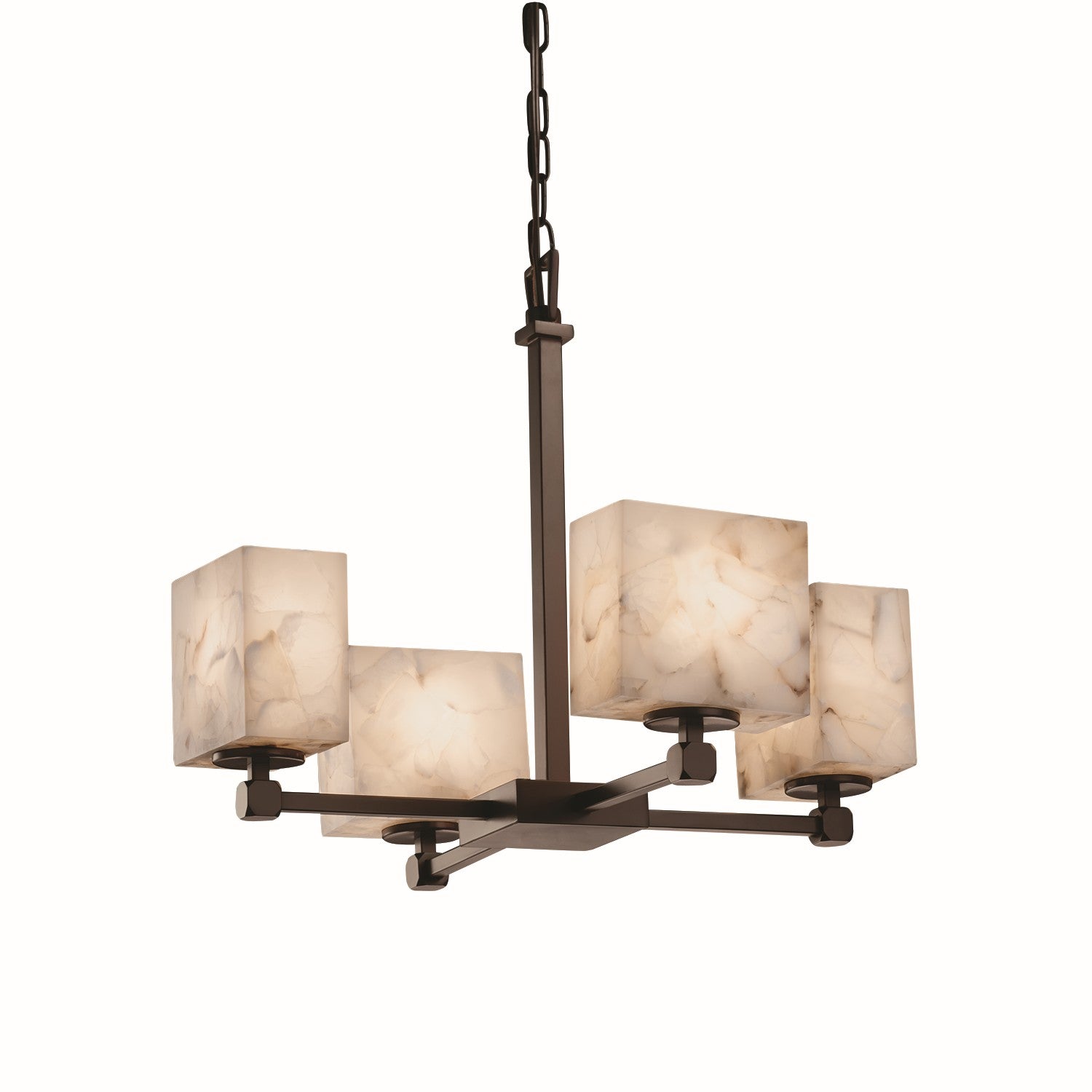 Justice Designs - ALR-8420-55-DBRZ - Four Light Chandelier - Alabaster Rocks - Dark Bronze