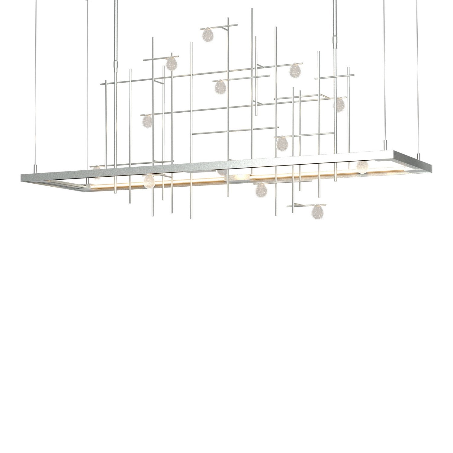 Hubbardton Forge - 139752-LED-LONG-82-YG0500 - Spring LED Pendant - Four Seasons - Vintage Platinum